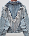 Miss Sparkling |Fringed Denim Jacket