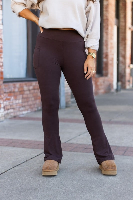 Julia Rose |The Brandy Brown Flare with Pockets