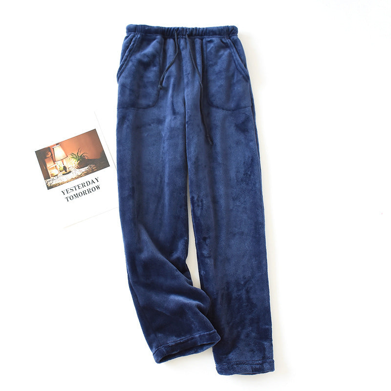 Loose Plus Size Thick Coral Fleece Home Wear Pajama Pants
