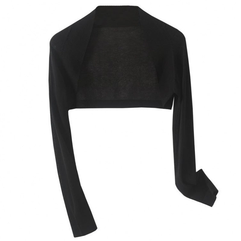 Shawl Outer Match Women's Summer Sun Protection Cardigan Short Ice Silk Knitted Air Conditioning Shirt