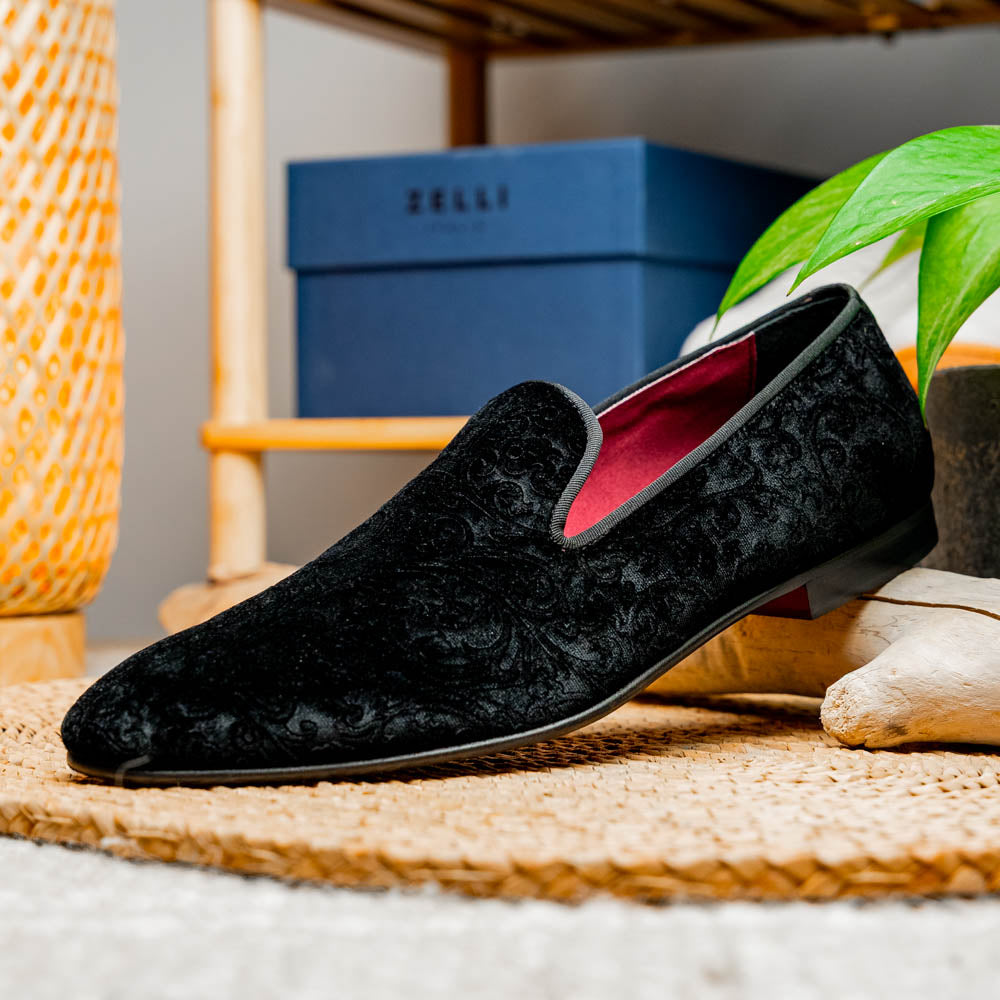 10-520-BLK FORMAL II Velvet Tuxedo Shoe, Black