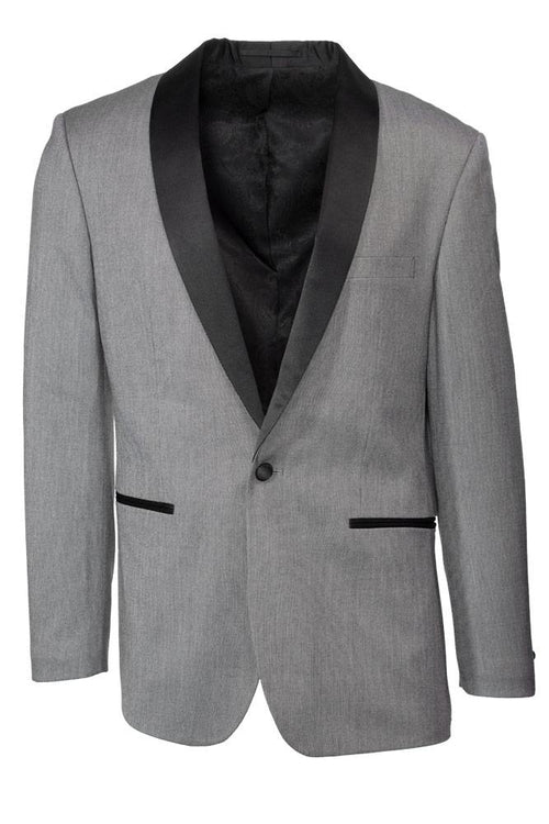 "Sebastian" Grey Pindot Tuxedo Jacket Shawl (Separates)